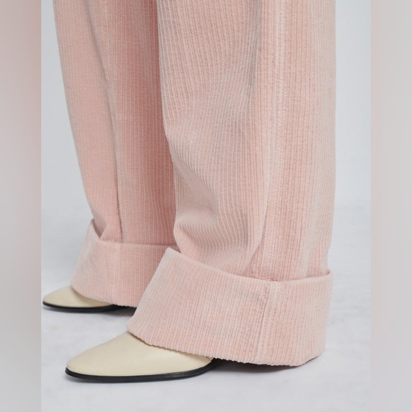 NWT 7 For All Mankind  Wide Leg Corduroy Easy Trouser in Cameo Rose  31 🌸 $348 - Picture 4 of 12